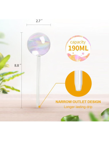 Esferas de Riego KiKiHeim 3Pcs Vidrio Iridiscente 190ml