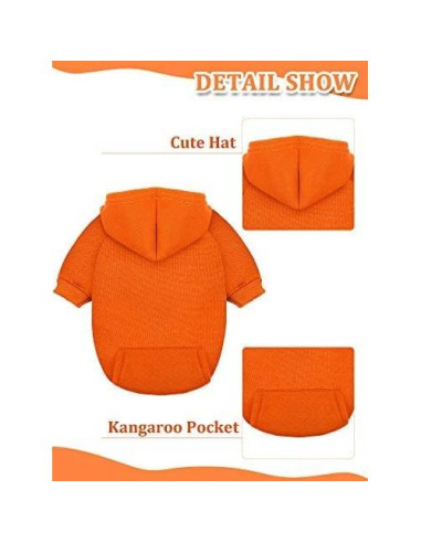 6 Sudaderas para Perros Syhood Invierno con Sombrero XXS