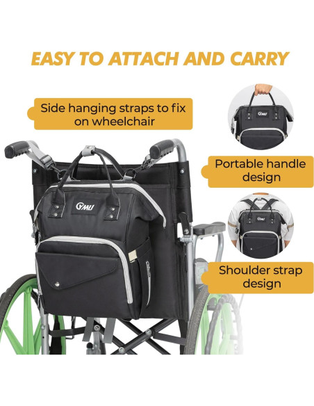 Bolsa para Silla de Ruedas YMU con Soporte para Taza
