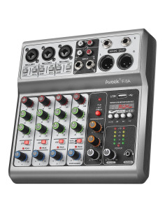Mezclador de Audio Aveek 5 Canales USB Bluetooth Efectos