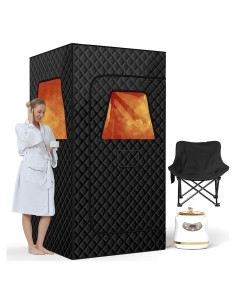 Sauna Portátil Real Relax 3x3m con Vaporera 1500W y Silla
