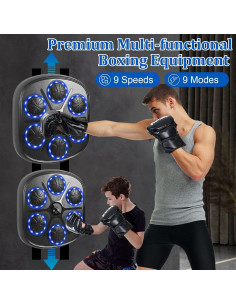 Máquina de Boxeo Musical Hommkiety 9 Modos y Guantes Incluidos 2