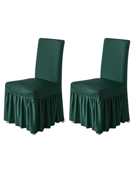 Funda de Silla Molasofa 2 Piezas Verde Oscuro Elástica