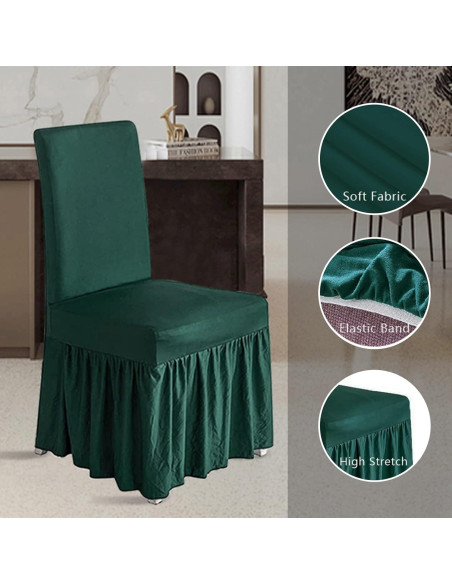Funda de Silla Molasofa 2 Piezas Verde Oscuro Elástica