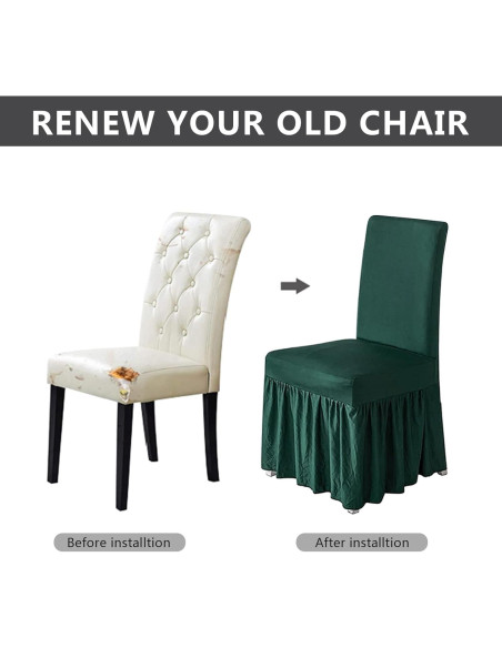 Funda de Silla Molasofa 2 Piezas Verde Oscuro Elástica