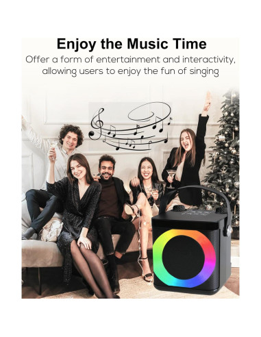 Mini Máquina de Karaoke MUMUWIND MMF-307B con 2 Micrófonos