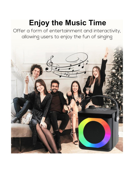 Mini Máquina de Karaoke MUMUWIND MMF-307B con 2 Micrófonos