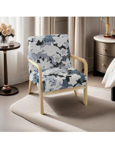 Funda de Silla Deisy Dee Moderna 1.6 oz Algodón Flor Blanca 2