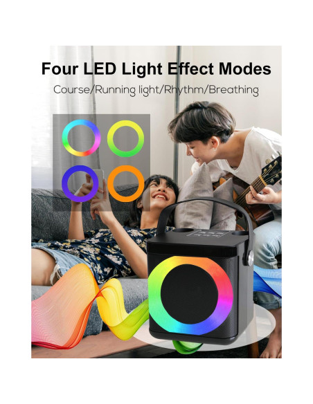 Mini Máquina de Karaoke MUMUWIND MMF-307B con 2 Micrófonos