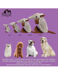 Hollypet Juguete de Peluche Armadillo para Perros 20 cm Gris 2