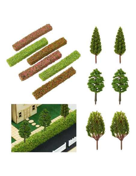 9 Piezas Tiras de Arbustos y Árboles Miniatura HOKPA