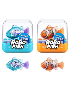 Robo Fish ZURU Pez Robótico Nadador 2 Piezas Turquesa Naranja