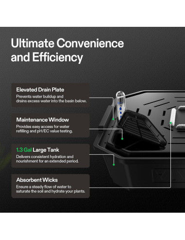 Macetas Autorriego VIVOSUN 4-Pack 6L con Medidor de Agua