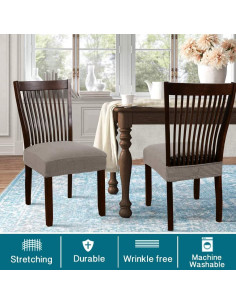 Funda de Silla Stretch Turquoize, Juego de 6, Taupe 2