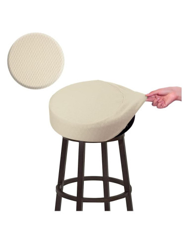 Funda para Taburete BUYUE Redonda 30-36 cm Lavable Beige