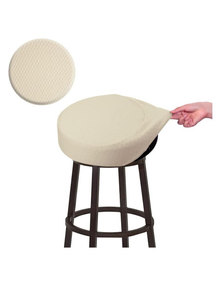 Funda para Taburete BUYUE Redonda 30-36 cm Lavable Beige