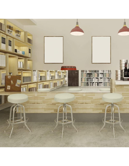 Funda para Taburete BUYUE Redonda 30-36 cm Lavable Beige