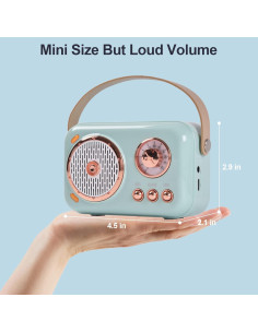 Altavoz Bluetooth Retro Aresrora con Micrófono Karaoke Rosa 2