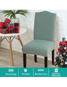 Fundas elásticas para sillas Turquoize 4 piezas Cian Oscuro 2