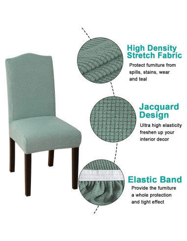 Fundas elásticas para sillas Turquoize 4 piezas Cian Oscuro