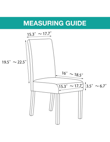 Fundas elásticas para sillas Turquoize 4 piezas Cian Oscuro
