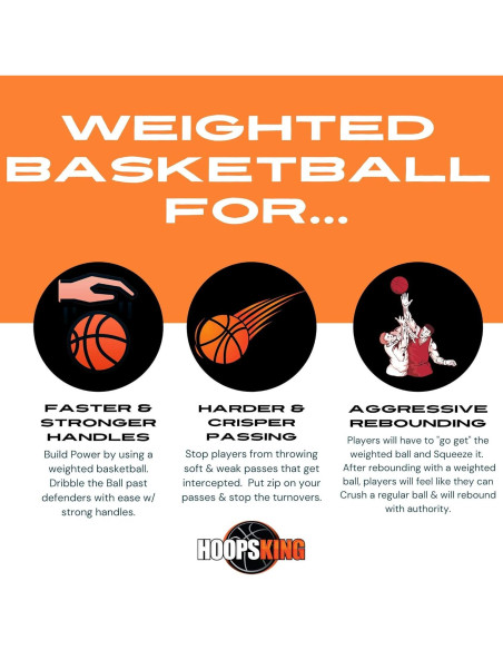 Balón de Baloncesto Pesado HoopsKing 28.5" 1.24 kg con Video