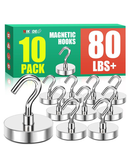 Ganchos Magnéticos MIKEDE 10 Pcs 36 kg Alta Resistencia