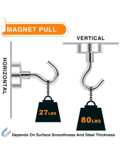 Ganchos Magnéticos MIKEDE 10 Pcs 36 kg Alta Resistencia 2