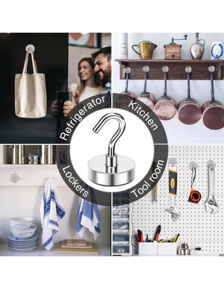 Ganchos Magnéticos MIKEDE 10 Pcs 36 kg Alta Resistencia