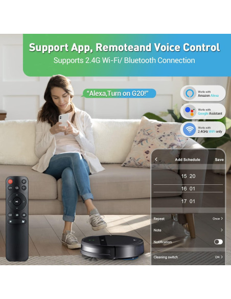 Aspiradora Robot Kilgone G20 WiFi 2 en 1 para Mascotas