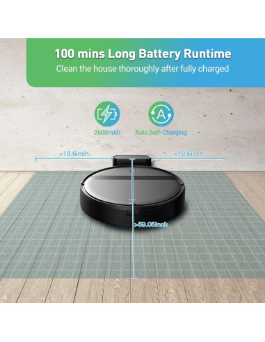 Aspiradora Robot Kilgone G20 WiFi 2 en 1 para Mascotas