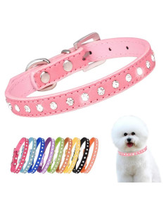 Collar para Perros Pequeños Serijoars Rosa Strass XS