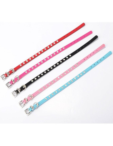 Collar para Perros Pequeños Serijoars Rosa Strass XS