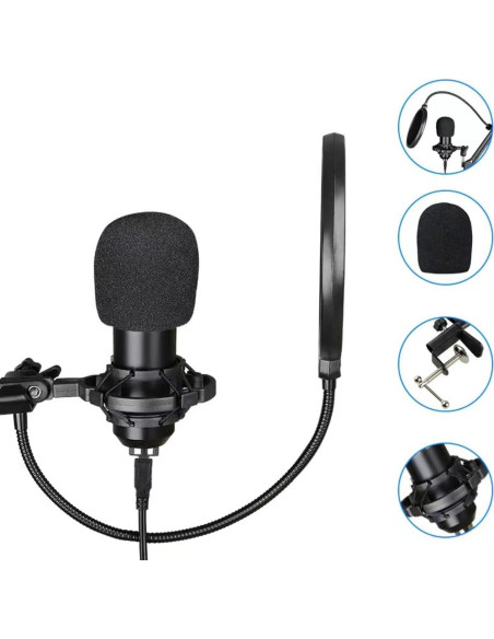 Kit de Podcast SIBORIE F999 Micrófono BM800 Oro