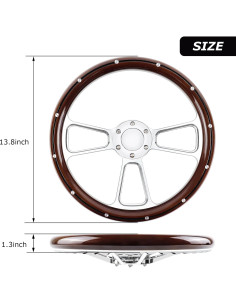 Volante de Carreras QYMOPAY 35.56 cm Universal con Claxon 2