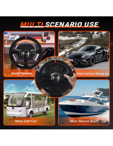 Volante de Carreras RASTP Universal Suede 34.5 cm Rojo