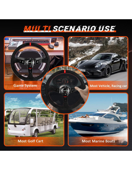 Volante de Carreras RASTP Universal Suede 34.5 cm Rojo