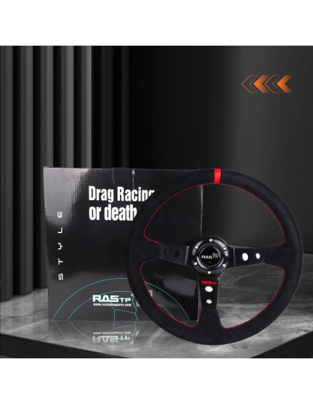 Volante de Carreras RASTP Universal Suede 34.5 cm Rojo