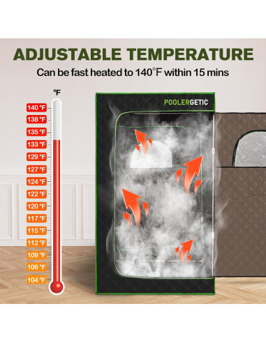 Carpa Sauna Portátil Poolergetic 2.6L Control Remoto