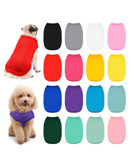 16 Piezas Ropa para Perros Saintrygo Camisetas Suaves M
