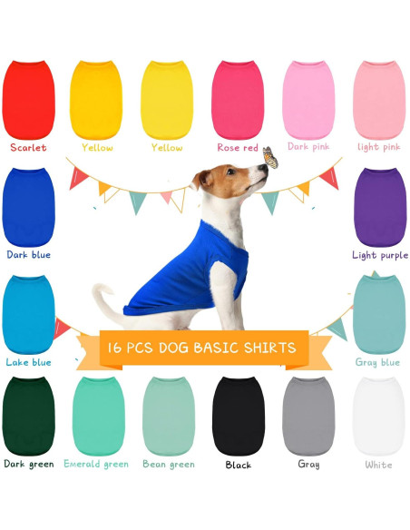 16 Piezas Ropa para Perros Saintrygo Camisetas Suaves M