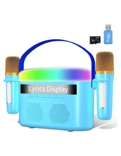 Máquina de Karaoke KM20BL Azul con 2 Micrófonos y Bluetooth
