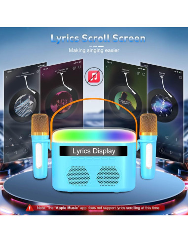 Máquina de Karaoke KM20BL Azul con 2 Micrófonos y Bluetooth