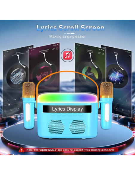 Máquina de Karaoke KM20BL Azul con 2 Micrófonos y Bluetooth