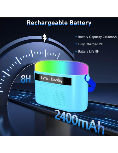 Máquina de Karaoke KM20BL Azul con 2 Micrófonos y Bluetooth