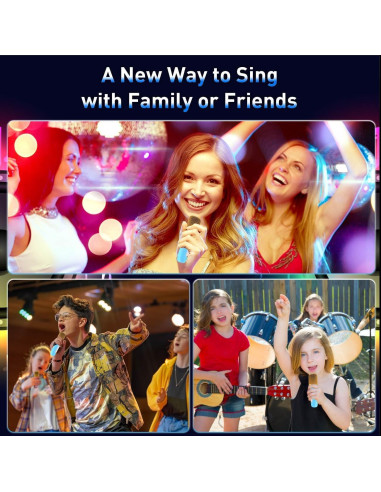 Máquina de Karaoke KM20BL Azul con 2 Micrófonos y Bluetooth