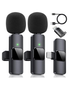 Micrófono Lavalier Inalámbrico Doble Pufeng para iPhone/iPad