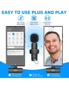 Micrófono Lavalier Inalámbrico Doble Pufeng para iPhone/iPad 2