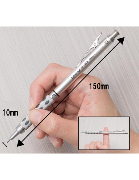 Lápiz Mecánico Pentel Graph Gear 1000 0.5mm Plata
