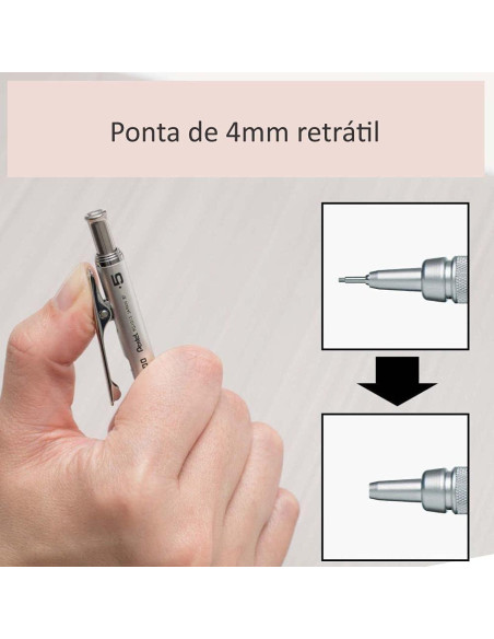 Lápiz Mecánico Pentel Graph Gear 1000 0.5mm Plata